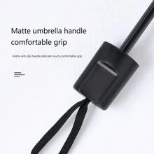 1pc Of 8-Rib Manual Umbrella, Triple-Folded With Thick Black Vinyl For Sun Protection And Travel - Pink - View 6