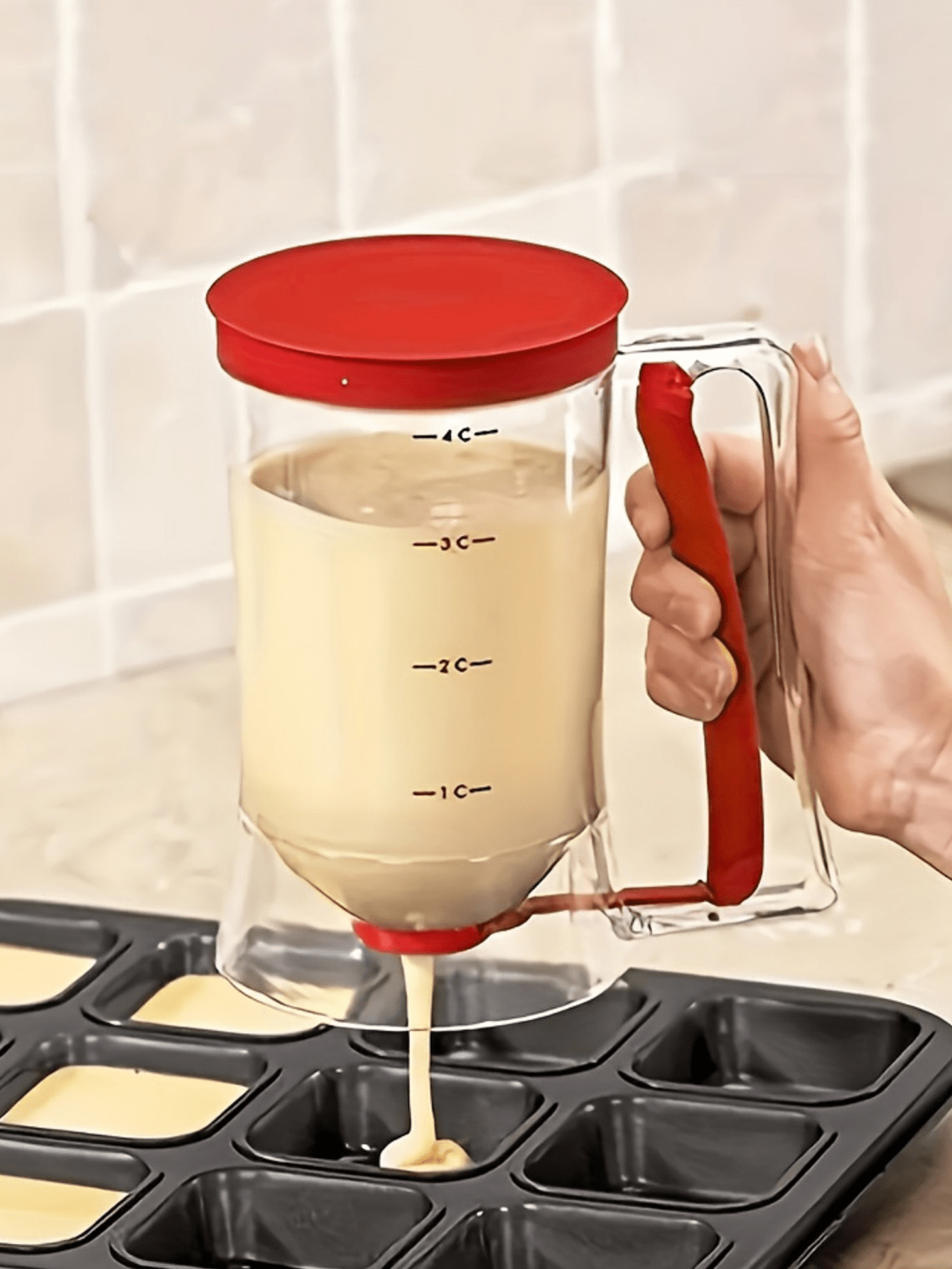 1pc, Pancake Batter Dispenser, Batter Dispenser With Handle, Pancake