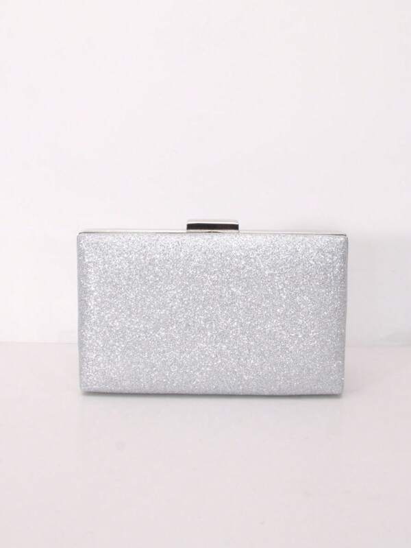 حقيبة كلاتش مزينة بالبريق بتصميم بسيط، مناسبة للحفلات والزفاف والسهرات الرسمية، تتناسب مع فستان الزفاف والفساتين الرسمية وفساتين الحفلات وحفلات عيد الميلاد