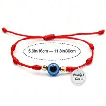 1pc Upgraded Custom Name Initial 7 Knots Evil Eye Bracelet Adjustable Lucky Red/Black String Bracelet Protection Friendship Wish Bracelets For Women Men Boy Girl Him Her BFF Friend Gifts