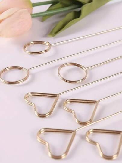 10 Stück/20 Stück Metall Kartenklammern, Goldene Herz Blume Einsetzklammern, Fotoclips, Platzkarten Halter für Hochzeit, Geburtstag, Party Dekoration