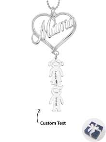 Tùy chỉnh Tên Búp bê Thiết kế Vòng cổ mặt dây chuyền , Cặp đôi Qủa tặng DIY - Vàng - Xem 1