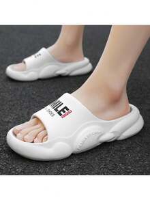 2024 新款男女情侶拖鞋，柔軟舒適鞋墊，適合戶外活動、海灘或休閒穿著 - 白色 - 查看 5