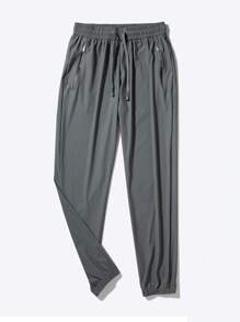 Herren Outdoor Freizeit Laufhose Stretch Sport 3/4 Hose für Sommer - Dunkelgrau - Übersicht 2