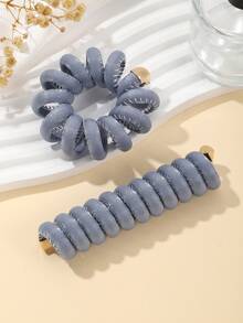 2 cái/bộ Trẻ em Chất vải Phụ kiện tóc Với Dễ thương Hoa Và Màu thuần Thiết kế Bao gồm Sáng bóng Kết Cấu Da , Lưới , Sữa Và Lá thư Bao gồm 1 Thẳng Điện thoại Dây điện Dây buộc tóc Và 1 Điện thoại Dây điện Dây buộc tóc , Phong cách Khác nhau Kiểu tóc Không có Tóc , Hoàn hảo Đối với Bím tóc Và Tóc Đồ trang trí - Nhiều màu - Xem 33