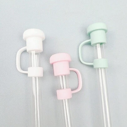 1 Set Di 3 Pezzi Di Copri-paglia In Silicone A Forma Di Funghi, Tappi Antipolvere Per Paglie A Diametro Largo, Compatibile Con Bicchieri Da 30 E 40 Once, Accessori Per Bottiglie D'acqua, Regalo