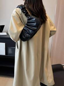 New Fashion Net Color Personalized Fold Portable Cloud Bag Shoulder Crescent Bag Female Bag - Black - View 4