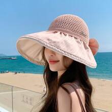 1 Mũ Xô Có Thể Gập Lại Mùa Hè Có Lỗ Đuôi Ngựa Và Vành Rộng, Mũ Chống Nắng Thời Trang Cho Kỳ Nghỉ - Nhiều màu - Xem 4