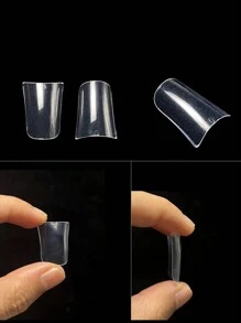 120 stks/doos Korte Eend Valse Nagel Tips Verlenging Franse Acryl Capsule Volledige Dekking Eend Tips Kunstmatige Nep Nagels Druk op Nagels Nagelbenodigdheden