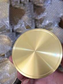 1pc Pure Brass Ashtray For Home Office Desk Decor And Living Room Coffee Table Use, Modern Style - Copper - View 2