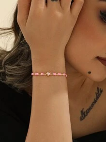 A Lady's Devil's Eye Little Turtle Rice Bead Bracelet - Multicolor - View 8