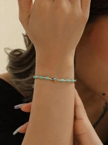 A Lady's Devil's Eye Little Turtle Rice Bead Bracelet - Multicolor - View 4