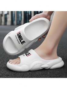 2024 新款男女情侶拖鞋，柔軟舒適鞋墊，適合戶外活動、海灘或休閒穿著 - 白色 - 查看 2