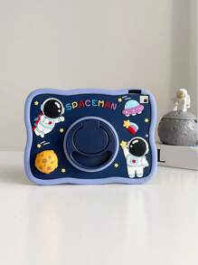 儿童 iPad 保护套 360° 旋转可爱卡通宇航员硅胶平板电脑保护套 防摔 - 藏蓝色 - 查看 5