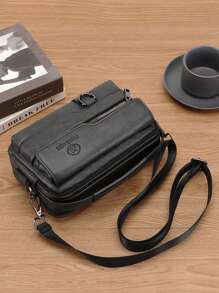 gorchis New Style Pu Leather Crossbody Bag With Multiple Pockets, Black Color Multi-Functional Shoulder Bag With Good Quality And Single Handle Sling Vacation School Summer Waterproof Carry On PU Leather Black Personalized Gifts Holiday Thanksgiving Bag Leather Bag Hobo Bag Tote Bag Gifts Men Bag Travel Essentials Retro Bag Gifts Valentine Day Black Bag Camping Sling Bag Stickers Bags Winter Back To School Valentines Gifts For Men Gift Bag Pack Cross Body Bag Spring Vintage Bags School Supplies Purse