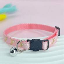5pcs Random Star & Moon Pattern Pet Collar With Bell, Adjustable Dog Collar With Buckle Pet Accessories - Multicolor - View 10