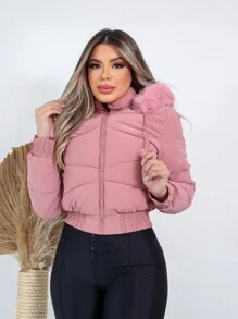 Women Down Coats - Rosa Pálido - Ver 4