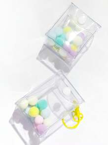 1入迷你流行可愛收納袋pvc透明掛式展示袋,適用於娃娃、鑰匙扣等（不包括娃娃） - 無色 - 查看 9