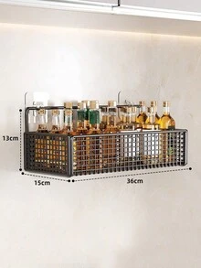 1個,洋蔥、薑和大蒜廚房架,用於調味品各種文物牆壁排水蔬菜籃廚房多功能架牆壁調味架掛件浴室儲物籃 - 黑色帶掛鉤 - 查看 7
