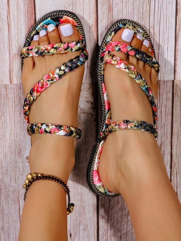 Damen bequeme Sandalen für den Sommer 2024, neuer abriebfest, rutschfest, angenehm zum Schlüpfen für den Außenbereich