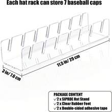1 Pc Baseball Hat Storage And Display Rack, Acrylic Organizer, Installation-Free, Holds 14 Hats For Bedroom, Closet And Dresser Hangers - Transparent - View 4