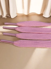 1 Paar Helle, Strapazierfähige Und Abriebfeste Flache Gewebte Polyester-schnürsenkel In Pink, Geeignet Für Leinenschuhe, Freizeitkleidung, Sportkleidung, Turnschuhe, Vater- Und Wanderstiefel