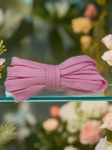 1 Paar Helle, Strapazierfähige Und Abriebfeste Flache Gewebte Polyester-schnürsenkel In Pink, Geeignet Für Leinenschuhe, Freizeitkleidung, Sportkleidung, Turnschuhe, Vater- Und Wanderstiefel