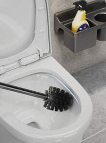 Toilet Brush Holder Set Wall Mounted Toilet Cleaning Brush With Replaceable Brush Head For Household Bathroom Cleaning - Grey - View 7