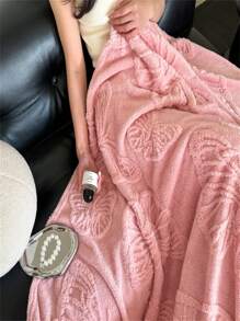 1 Pièce Couverture En Flanelle Jacquard Papillon, Couverture En Peluche Douce Et Respectueuse De La Peau, Couverture Multifonctionnelle Pour Lit, Canapé, Extérieur, Bureau, Convient Pour L'hiver Et Toutes Les Saisons, Adaptée Pour Canapé, Lit, Chaise - Couverture Double Face