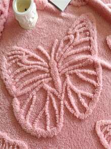 1 Pièce Couverture En Flanelle Jacquard Papillon, Couverture En Peluche Douce Et Respectueuse De La Peau, Couverture Multifonctionnelle Pour Lit, Canapé, Extérieur, Bureau, Convient Pour L'hiver Et Toutes Les Saisons, Adaptée Pour Canapé, Lit, Chaise - Couverture Double Face