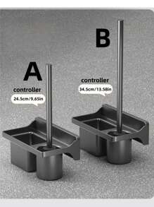 Toilet Brush Holder Set Wall Mounted Toilet Cleaning Brush With Replaceable Brush Head For Household Bathroom Cleaning - Grey - View 3