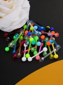 20 Piezas/set Anillos Redondos Con Bola De Color Múltiple De Moda Adecuados Para Uso Diario Para Hombres Y Mujeres - Multicolor - Ver 7