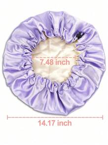 Touca de Cetim, 1 Peça Touca de Seda, Touca de Cabelo para Mulheres com Cabelo Encaracolado para Dormir, Touca de Dormir de Seda, Touca de Dormir de Cetim, Touca de Dormir de Cetim, Touca de Cabelo para Dormir, Touca de Dormir, Ajustável - Malva - Visão 2