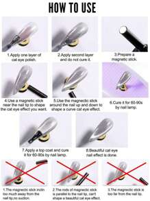 Pink Cat-Eye Gel Nail Polish, Glass Bead Cat-Eye Nail Gel, Immersion UV/LED Curing, Suitable For Nail Salons And DIY Designs.(1pc) - Multicolor - View 3