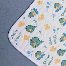 1pc 卡通印花冰絲&乳膠夏季寵物墊,冷卻透氣,適用於大型、中型和小型室內寵物使用。 - 白色 - 查看 4