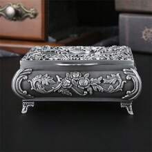1pc Jewelry Box, Rings & Earrings & Accessories Storage Holder, European Retro Palace-Style Decorative Item Back To School