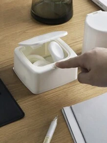 1pc Desktop Snap-On Storage Box, Mini Desktop Organizer Box, Clean Swab Box, Small Items Storage Box, Jewelry Storage Box, Plastic Covered Storage Bucket, Clean Swab Box, Dust-Proof Small Items Organizer