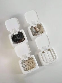1pc Desktop Snap-On Storage Box, Mini Desktop Organizer Box, Clean Swab Box, Small Items Storage Box, Jewelry Storage Box, Plastic Covered Storage Bucket, Clean Swab Box, Dust-Proof Small Items Organizer