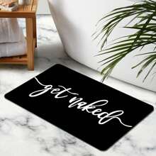 Quick Dry Absorbent Bath Mat Rug,Funny Black Bathroom Decor Non-Slip Thin Rubber Bathroom Rug Fit Under Door Floor Mat For Bathtub, Shower Room, Sink Floor Carpet Outdoor Rug Door Mat Summer Bathroom Accessories Back To School