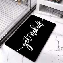 Quick Dry Absorbent Bath Mat Rug,Funny Black Bathroom Decor Non-Slip Thin Rubber Bathroom Rug Fit Under Door Floor Mat For Bathtub, Shower Room, Sink Floor Carpet Outdoor Rug Door Mat Summer Bathroom Accessories Back To School