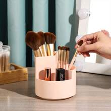 1 pièce Porte-pinceau de maquillage 3 compartiments, organisateur de fournitures cosmétiques pour stylos, crayons à sourcils, pinceaux de maquillage, boîte de rangement de bureau dans la salle de classe et le studio d'art, cadeau pour les enseignants, les camarades de classe et les amis - Multicolore - Voir 7