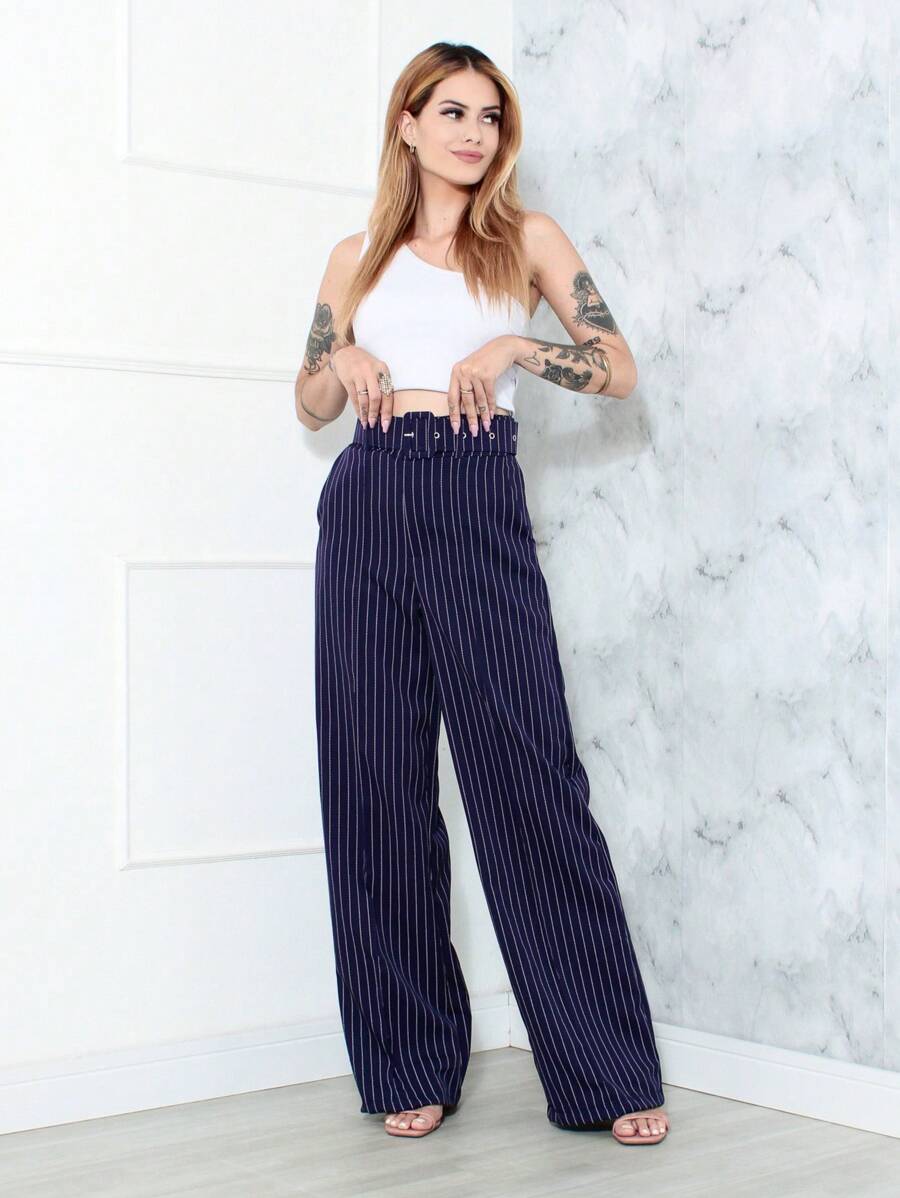 Women Pants - 藏蓝色 - 查看 1