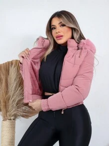 Women Down Coats - Rosa Pálido - Ver 2