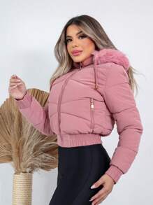 Women Down Coats - Rosa Pálido - Ver 5