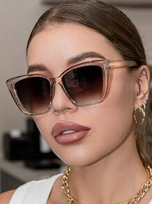 Vintage Cat Eye Big Frame Plastic Sunglasses, Unisex Fashion Classic Style Decoration Outdoor Travel Beach Vacation Uv-Protection Eyewear Boho Sunglasses Beach Sun Glasses Beach Accessories For Women Sun Glasses Sunglasses Shades Fashionable Shade Elegant Outfit Family Outings Travel Vacation Holiday For Summer Beach Vacation,Outdoor,Travel - Multicolor - View 18