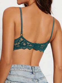 Damen Wäsche Set mit Spitzenprint, Push-Up BH mit rutschfesten Trägern um Sackbildung und Unterarmfett zu verhindern, ideal für Hochzeitskleider, Dessous