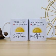 1pc 11oz Ceramic Horse Mug - I Mean Good Morning - White - View 5