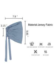 1pc Hiajb Caps Solid Color Modal Fabric Elastic Headband With Adjustable Strap For Women, Scarf Lining Headband Soft Hijab For Abaya Daily Under Cap Veiled Clothes - Baby Blue - View 4