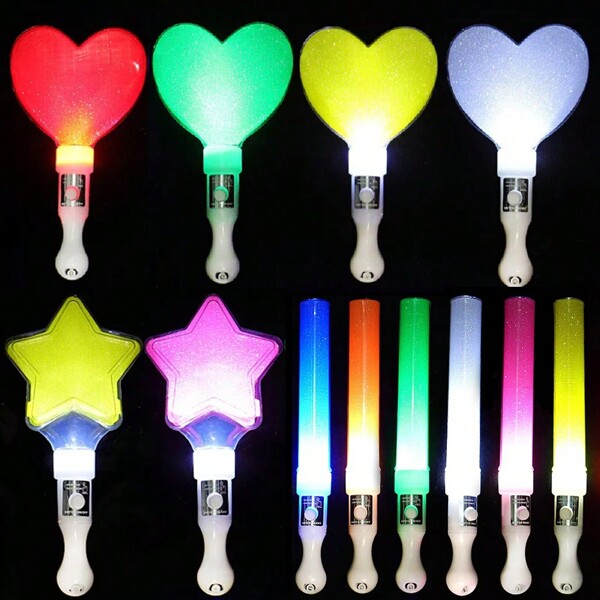 Palo Brillante Led Luminoso, Palos De Animación Parpadeantes Para Conciertos Y Fiestas, Bastón Fluorescente Multicolor Para Eventos Nocturnos