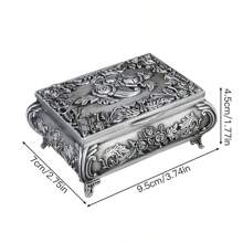 1pc Jewelry Box, Rings & Earrings & Accessories Storage Holder, European Retro Palace-Style Decorative Item Back To School
